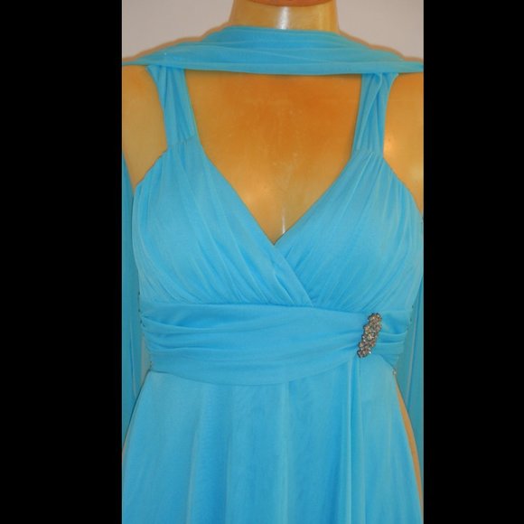 Turquoise Cocktail Dress, Medium - Picture 2 of 2